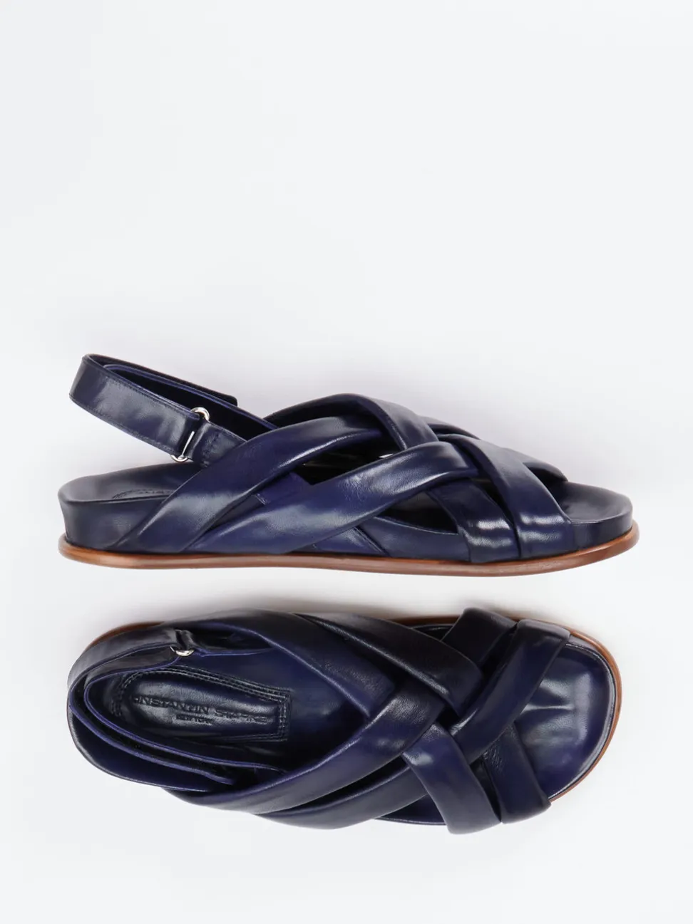 Konstantin Starke – Riemchensandalen aus Lammleder Dunkelblau