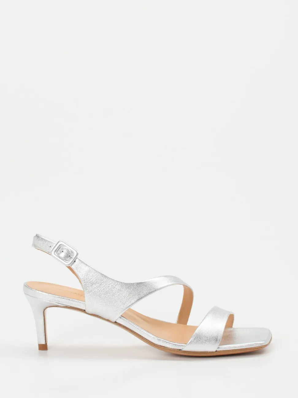 Konstantin Starke – Sandalette aus Metallicleder silber
