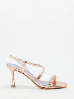 Konstantin Starke – Sandalette aus Metallicleder Roségold