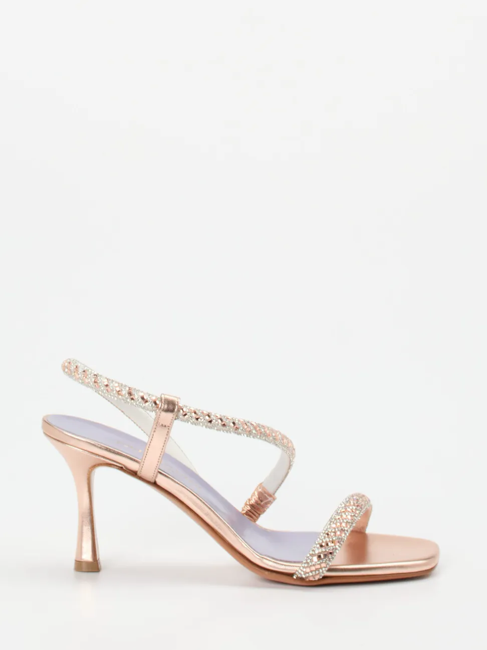 Konstantin Starke – Sandalette aus Metallicleder Roségold