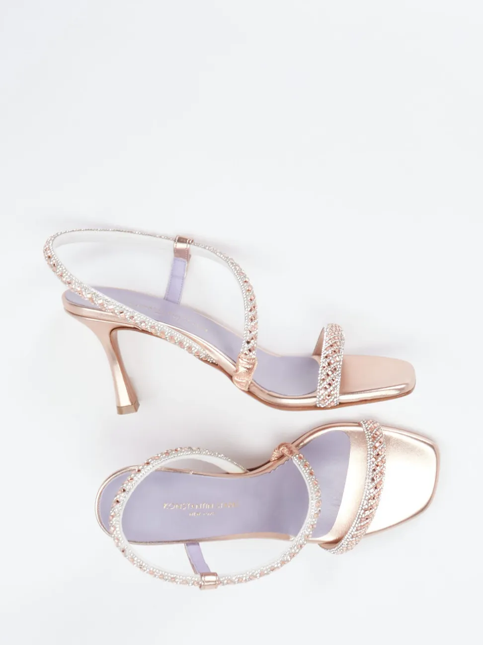 Konstantin Starke – Sandalette aus Metallicleder Roségold