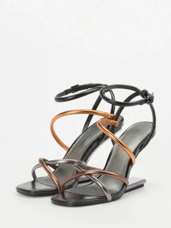 Konstantin Starke – Sandaletten aus Metallicleder Multicolor
