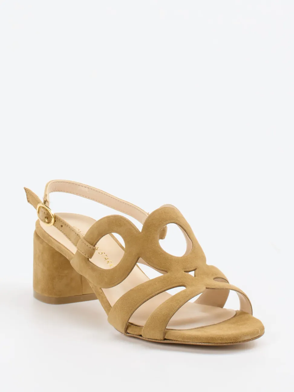 Konstantin Starke – Sandaletten aus Veloursleder Camel