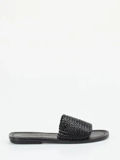 Konstantin Starke – Sandalen aus Flechtleder Schwarz