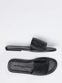 Konstantin Starke – Sandalen aus Flechtleder Schwarz