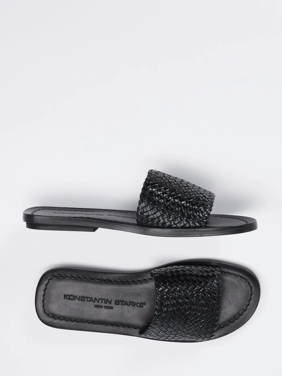 Konstantin Starke – Sandalen aus Flechtleder Schwarz