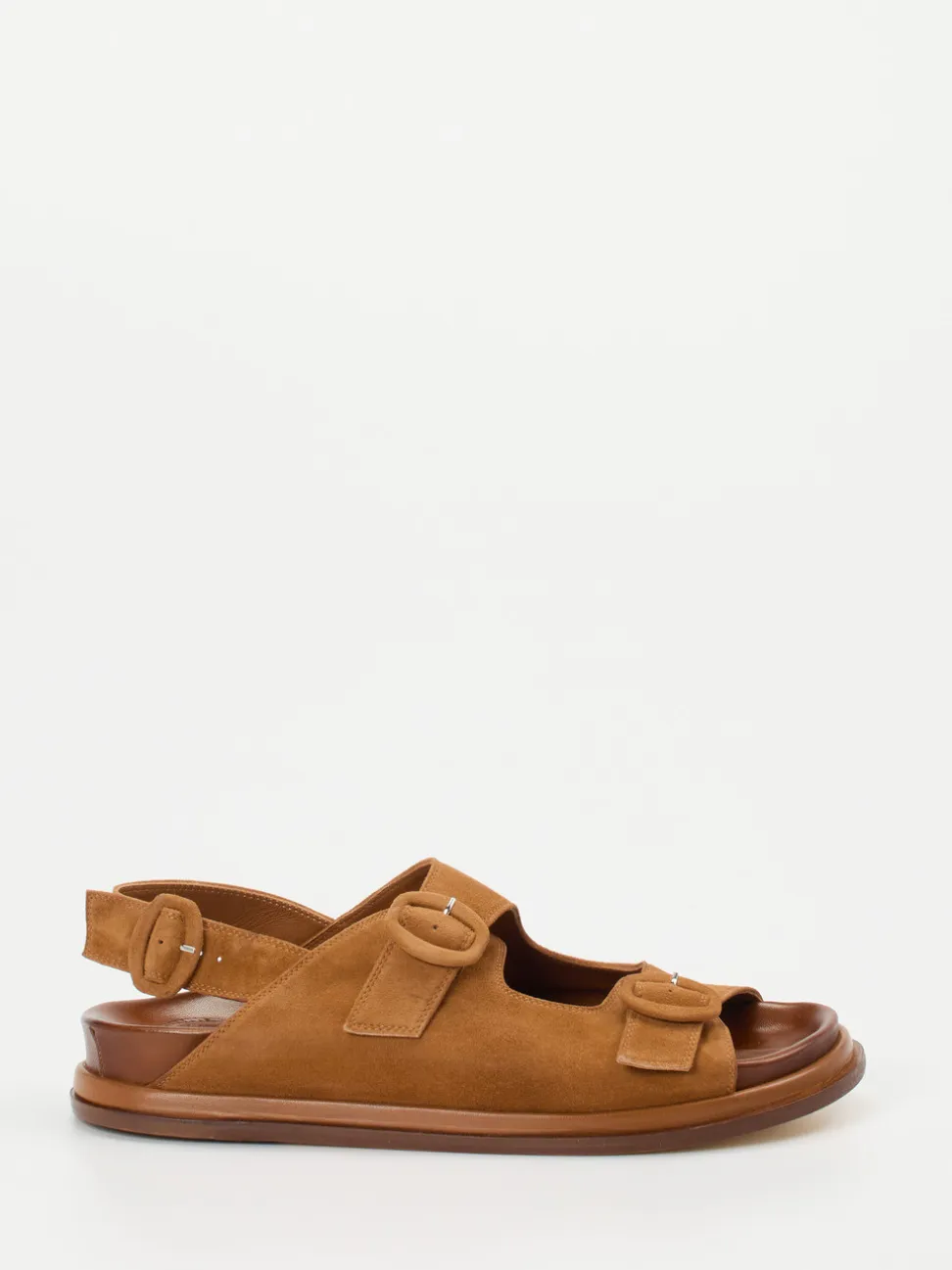 Konstantin Starke – Sandalen aus Veloursleder cognac