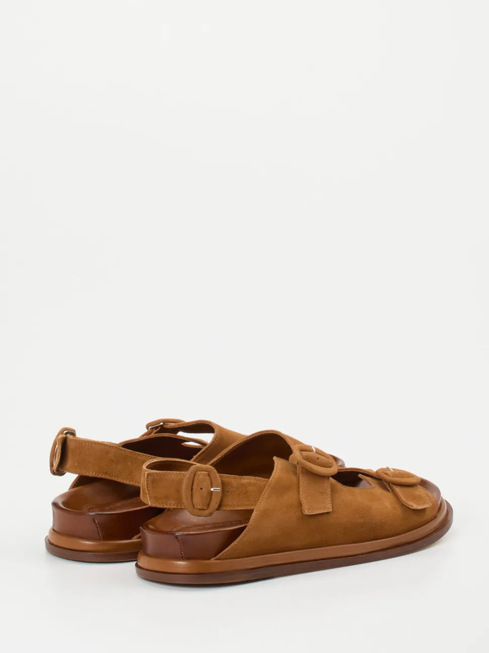Konstantin Starke – Sandalen aus Veloursleder cognac