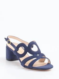 Konstantin Starke – Sandalen aus Veloursleder Tintenblau
