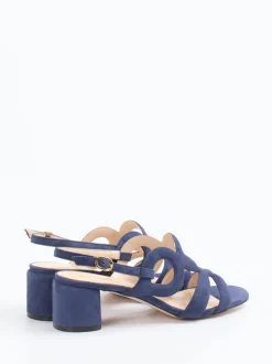 Konstantin Starke – Sandalen aus Veloursleder Tintenblau