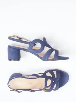 Konstantin Starke – Sandalen aus Veloursleder Tintenblau