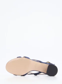 Konstantin Starke – Sandalen aus Veloursleder Tintenblau
