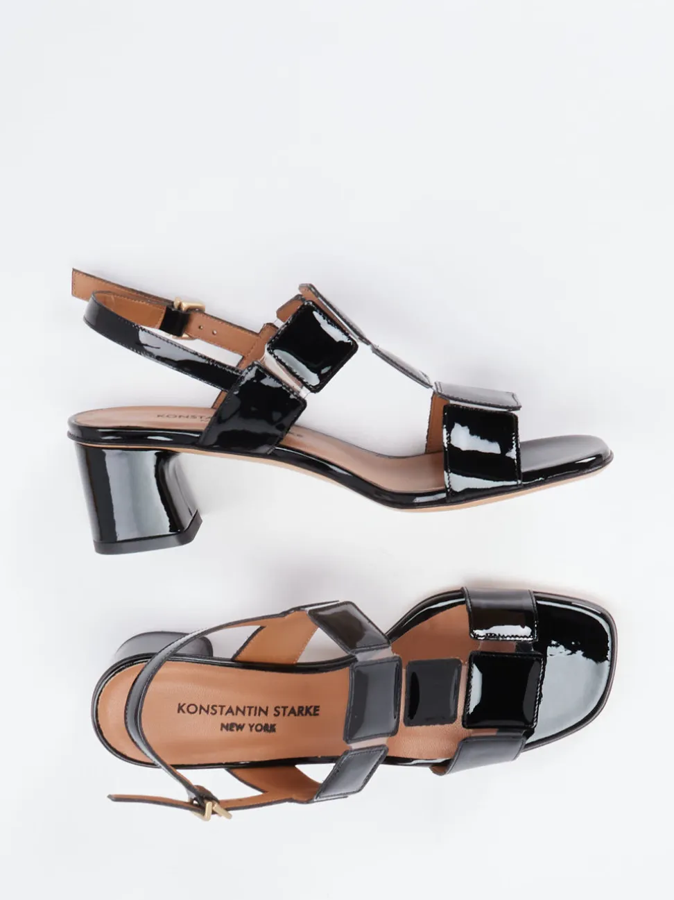 Konstantin Starke – Sandalen aus Lackleder Schwarz