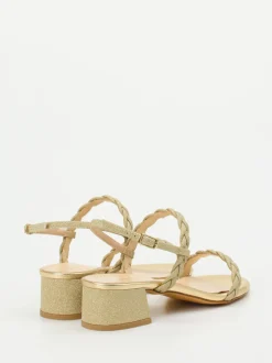 Konstantin Starke – Sandalette aus Metallicleder Gold