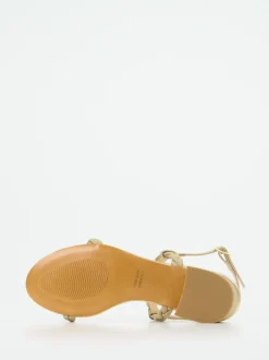 Konstantin Starke – Sandalette aus Metallicleder Gold