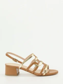Konstantin Starke – Sandalette aus Metallicleder Braun