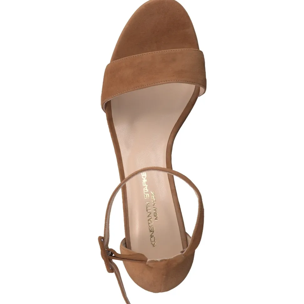 Konstantin Starke – Sandalette aus Veloursleder cognac
