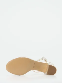 Konstantin Starke – Sandalen aus Metallicleder champagner