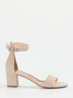 Konstantin Starke – Sandalen aus Veloursleder Rosébeige