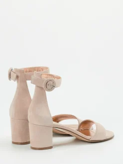 Konstantin Starke – Sandalen aus Veloursleder Rosébeige