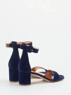 Konstantin Starke – Sandalen aus Veloursleder Dunkelblau