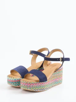 Konstantin Starke – Sandalen aus Veloursleder Dunkelblau