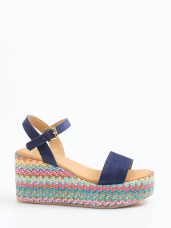 Konstantin Starke – Sandalen aus Veloursleder Dunkelblau