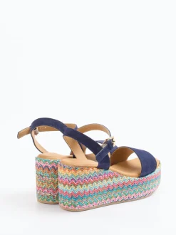 Konstantin Starke – Sandalen aus Veloursleder Dunkelblau