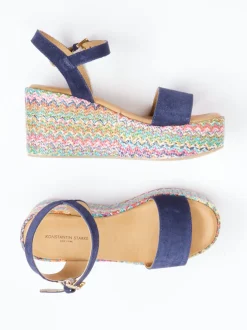 Konstantin Starke – Sandalen aus Veloursleder Dunkelblau