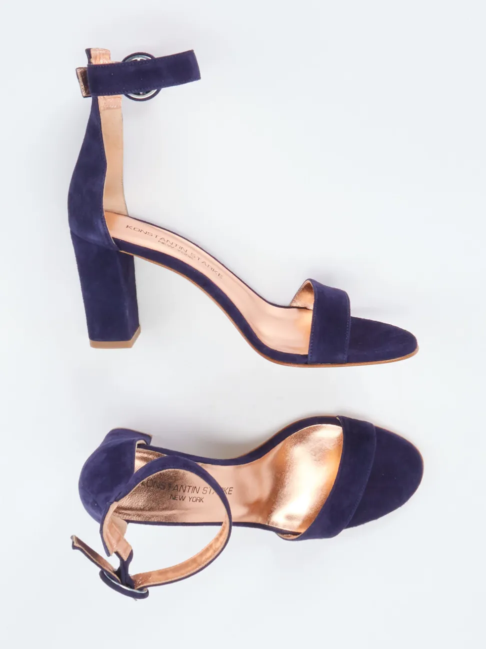 Konstantin Starke – Sandalette aus Veloursleder tiefblau