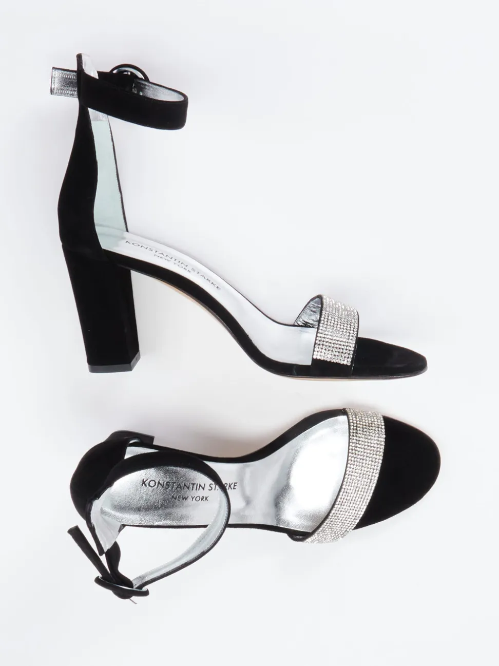 Konstantin Starke – Sandalette aus Veloursleder schwarz