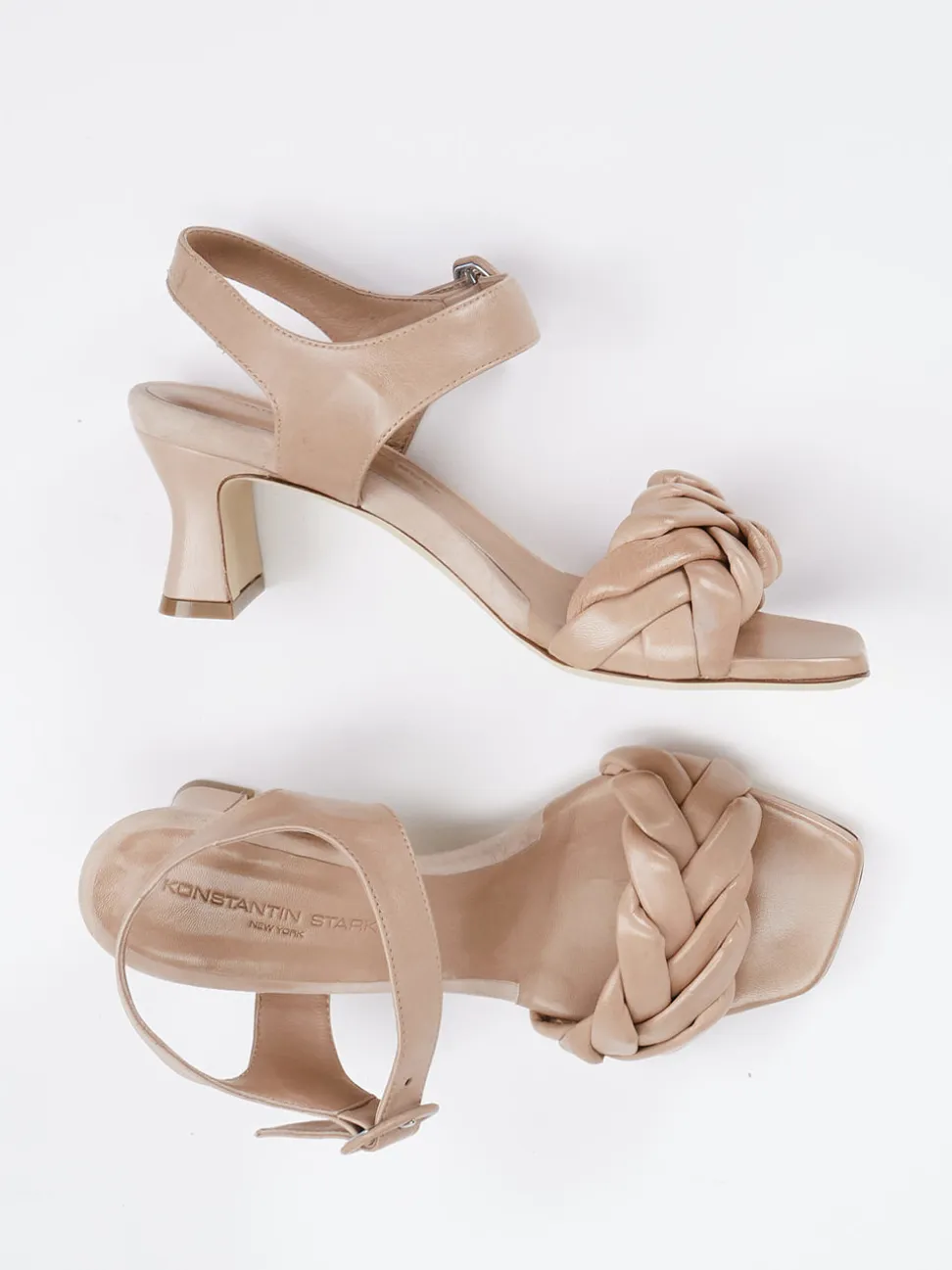 Konstantin Starke – Sandalen aus Flechtleder Nude