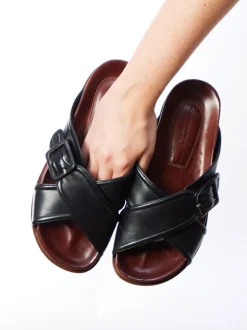Konstantin Starke – Sandalen aus Lammleder schwarz