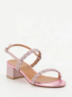 Konstantin Starke – Sandalette aus Metallicleder rosa