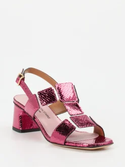 Konstantin Starke – Sandalette aus Metallicleder Pink