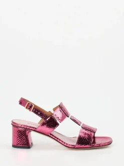 Konstantin Starke – Sandalette aus Metallicleder Pink
