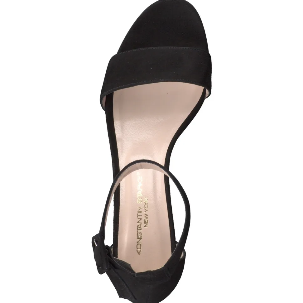 Konstantin Starke – Sandalette aus Veloursleder Schwarz