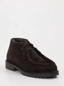Konstantin Starke – Schnürboots aus Veloursleder Dunkelbraun