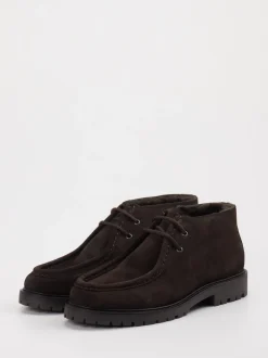 Konstantin Starke – Schnürboots aus Veloursleder Dunkelbraun