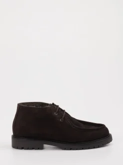 Konstantin Starke – Schnürboots aus Veloursleder Dunkelbraun