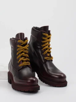 Konstantin Starke – Schnürboots aus Kalbleder Bordeauxrot
