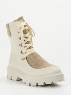 Konstantin Starke – Schnürboots aus Lammleder Cremebeige