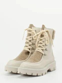 Konstantin Starke – Schnürboots aus Lammleder Cremebeige