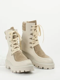 Konstantin Starke – Schnürboots aus Lammleder Cremebeige