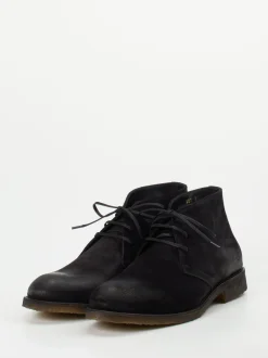 Konstantin Starke – Schnürboots aus Veloursleder schwarz