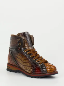 Konstantin Starke – Schnürboots aus geprägtem Leder braun