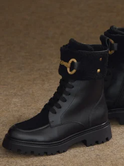 Konstantin Starke – Schnürboots aus Kalbleder Schwarz