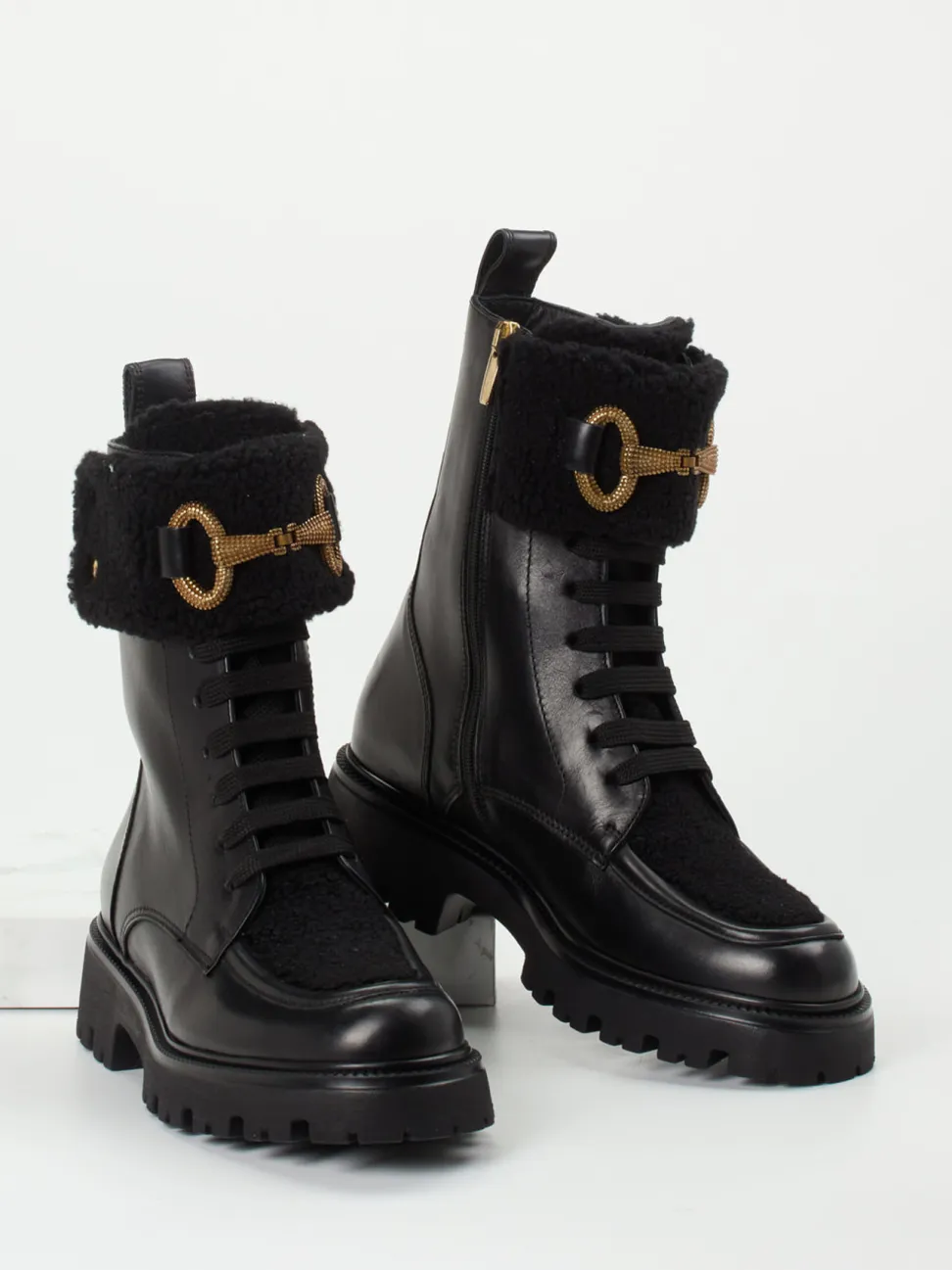 Konstantin Starke – Schnürboots aus Kalbleder Schwarz