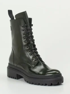 Konstantin Starke – Schnürboots aus Lammleder Dunkeloliv