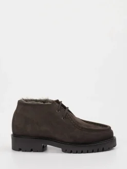 Konstantin Starke – Schnürboots aus Veloursleder Dunkelbraun